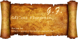 Gácsi Florentin névjegykártya